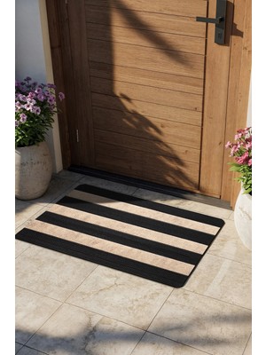 Cotto Home PS033A Bej Kaymaz Taban Nem Alıcı Toz Alıcı Kapı Önü Paspası Uv Dayanıklı 45X70 cm
