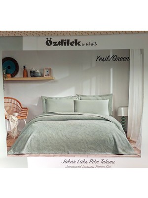 Özdilek Rf -Yeşil- Jakar Lux (Z) Tek Kişilik Pike Takımı (2 Yastık Kılıflı)