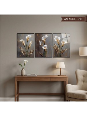 Akıllı Kağıt Cam Görünümlü Yapışkanlı Tablo Çiçek (Model- 80)
