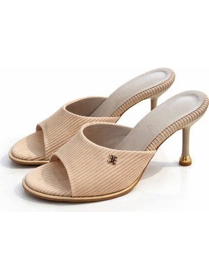Patron Shoes Kadın Açık Burun 8 cm Topuklu Terlik Rahat Şık Model