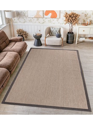 Carpet Diem Home Design Dokuma Inci Sisal Kolay Temizlenir Mutfak Antre Oturma Odası Kumaş Bordürlü Özel Halı