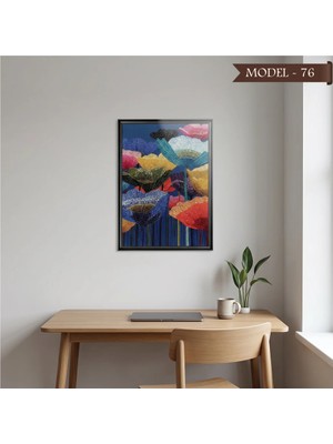 Akıllı Kağıt Cam Görünümlü Yapışkanlı Tablo Çiçek (Model- 76)