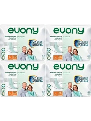 Evony Belbantlı Yetişkin Hasta Bezi Large 120 Adet 4X30 Paket L
