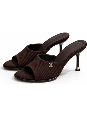 Patron Shoes Kadın Açık Burun 8 cm Topuklu Terlik Rahat Şık Model