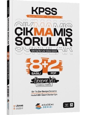 Akademi Denizi KPSS GYGK Çıkmamış Sorular 8+2 Deneme Seti Tekil Ürün Genel Yetenek Sınavı İçin