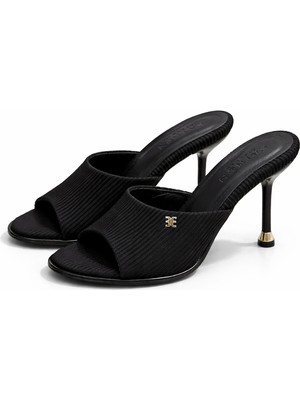 Patron Shoes Kadın Açık Burun 8 cm Topuklu Terlik Rahat Şık Model