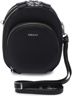Tergan Siyah Hakiki Deri Kadın Çapraz Askılı Çanta - S26Y1BC80430-A41