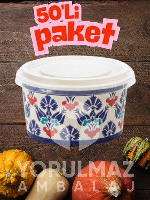 Yorulmaz Ambalaj 🍲✨ Sızdırmaz Kapaklı 14 Oz Karton Çorba Kasesi 50’li – Şık Tasarım, Güvenli Taşıma, Paket Servis Için Ideal Kullan At Yemek Kabı! ✨📦