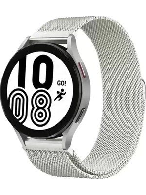 Naturion Newface Samsung Galaxy Watch 4 Metal Mıknatıslı Kordon - Gümüş