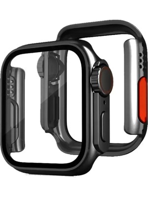 Naturion Newface Apple Watch 41MM Watch 49MM Kasa Dönüştürücü ve Ekran Koruyucu - Siyah