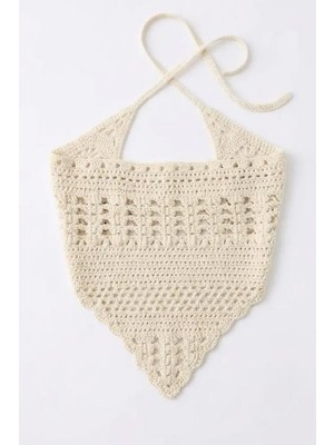 New Obsessions Düz Örgü Crochet Üçgen Bandana