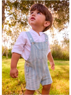 Mayoral Yazlık Erkek Bebek Çizgili Salopet - Yeşil