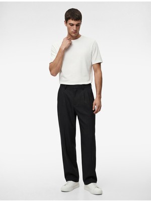 Koton Bisiklet Yaka Viskon Karışımlı Kısa Kollu Basic Slim Fit Tişört
