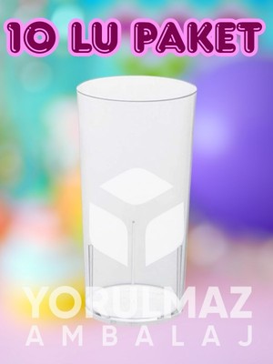Yorulmaz Ambalaj 🍸 Kristal Tek Kullanımlık Şeffaf Kokteyl ve Rakı Bardağı – 10’lu Paket, Şık ve Pratik Sunum Çözümü