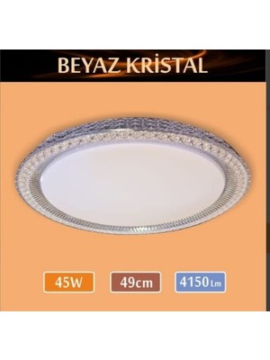 Erbay 45W Sıva Üstü Desenli Armatür – Beyaz Kristal Beyaz Işık