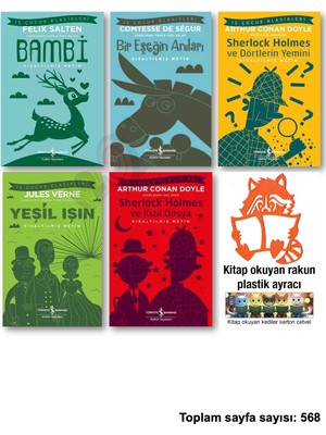 İş Bankası Kültür Yayınları Bambi Bir Eşeğin Anıları Sherlock Holmes ve Dörtlerin Yemini Yeşil Işın Kızıl Dosya