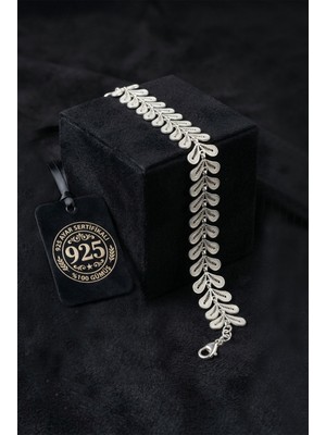 Roza Silver 925 Ayar Geleneksel Telkari El Işi Balıksırtı Başak Suyolu Gümüş Bileklik