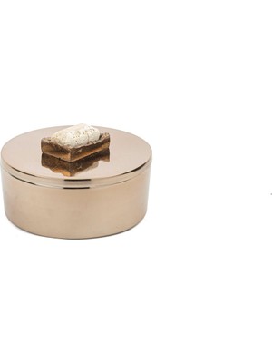 Belirtilmemiş Mikasa Moor Bronz Traverten Mermer Kapaklı Kutu 12X7 cm