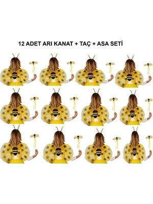 Frefly Store Okul Gösterileri Için Arı Seti 12 Adet - Taç, Kanat, Asa