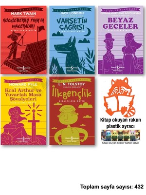 İş Bankası Kültür Yayınları Huckleberry Finn Vahşetin Çağrısı Beyaz Geceler Kral Arthur ve Yuvarlak Masa Şövalyeleri Ilkgençlik