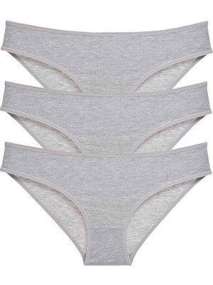 Bemy Store 3 Adet Süper Eko Set Likralı Kadın Slip Külot Gri Mudanis