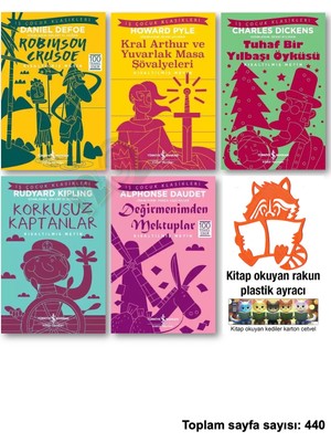 İş Bankası Kültür Yayınları Robinson Crusoe Kral Arthur ve Yuvarlak Masa Şövalyeleri Tuhaf Bir Yılbaşı Öyküsü Korkusuz Kaptanlar Değirmenimden Mektuplar