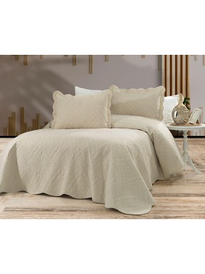 Bella Home Toyo Çift Kişilik Nakışlı Yatak Örtüsü | 250X260 cm | Zarif Nakış Detaylı, Şık ve Modern Tasarım