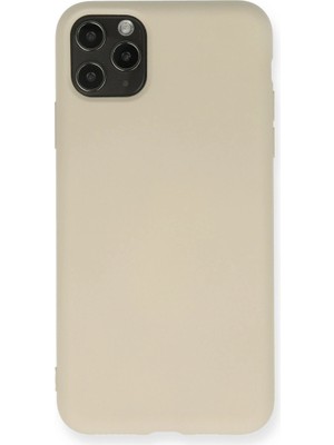 Evimdeyokyok Apple Iphone 11 Pro Max Kılıf Nano Içi Kadife Silikon - Bej Tdrtr