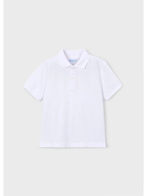 Mayoral Yazlık Erkek Çocuk Basic Polo Yaka Tshirt - Beyaz