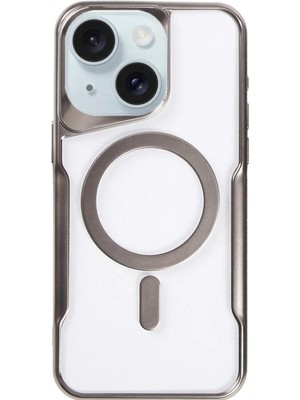 Evimdeyokyok Apple Iphone 15 Plus Kılıf Boyi Magsafe Silikon Kapak - Titan Gri Tdrtr
