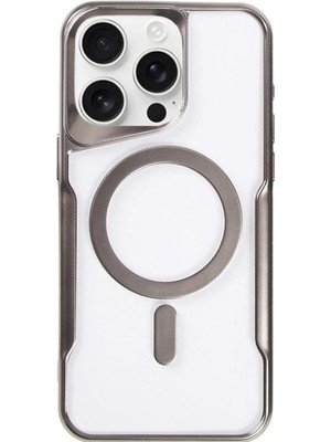 Evimdeyokyok Apple Iphone 15 Pro Max Kılıf Boyi Magsafe Silikon Kapak - Titan Gri Tdrtr