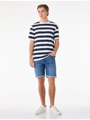 Koton Normal Bel Pamuklu Bermuda Slim Fit Jean Şort