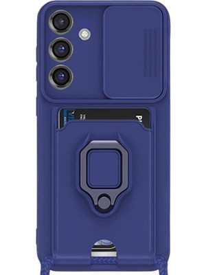 Evimdeyokyok Samsung Galaxy S25 Plus Kılıf Zuma Kartvizitli Yüzüklü Silikon - Lacivert Tdrtr