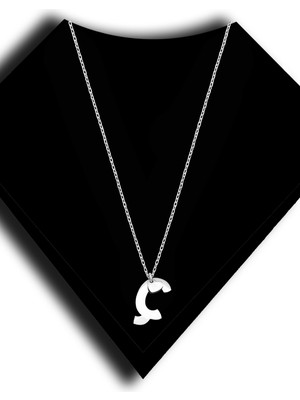 Roxx Jewellery 925 Ayar Gümüş Kalp Sallantılı Ç Harf Kadın Kolye