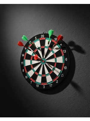 sbodurhome 17 Inç Dart Tahtası Sağlam Ahşap Gövde ve Metal Iğneli Dart Okları