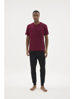 Uslucan Alışveriş Kocabey KKT-26155 Erkek Midi Yaka Pijama Takımı