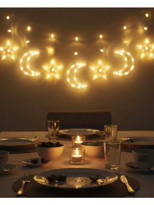sbodurhome Dekoratif Büyük Ay Yıldız Ramazan LED Işık