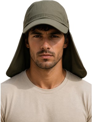 Haki Lejyoner Şapka Uv Korumalı Ense Kapamalı Yazlık Unisex Outdoor