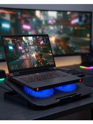 sbodurhome Laptop Soğutucu Stand Çift Fanlı 17 Inç Uyumlu Ayarlanabilir Notebook Altlığı