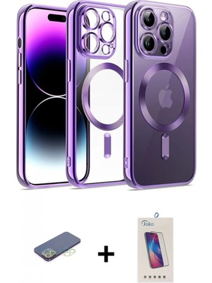 Marsilyan™- iPhone 13 Pro Max Kılıf Nova Işık Özel Seri - Siyah Joko 5d Cam + Renkli Kamera Lens Koruma Cam - Yl