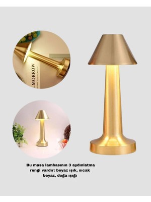 sbodurhome Kablosuz LED Masa Lambası 1800MAH 3 Renk Aydınlatma Dokunmatik
