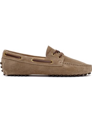 Derimod Kadın Vizon Süet Deri Loafer 26PFD290910