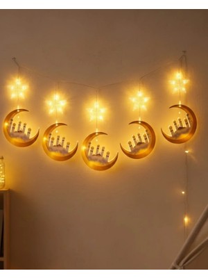 sbodurhome Ev Içi Ramazan LED Aydınlatma Saçağı 3 Metre Şık Tasarım