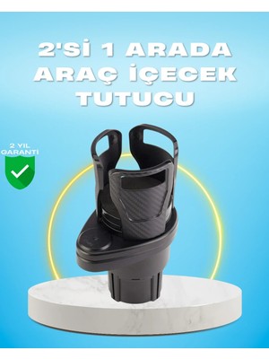 sbodurhome Çiftli Araba Bardak Tutucu Karbon Fiber Görünümlü 360° Ayarlı