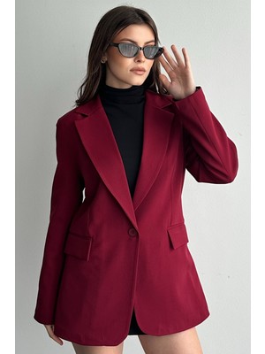Moda Armanc Kadın Düğmeli Oversize Blazer Ceket