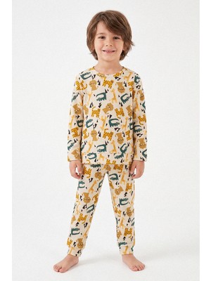 Kinderos Hayvanlar Baskılı Çocuk Pijama Takımı - 26Y 4240