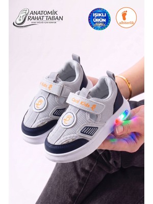 Albishoes Işıklı Fileli Çocuk Cırtlı Sneaker Sandalet - Hava Alan Yazlık Kreş Günlük Okul Sandalet