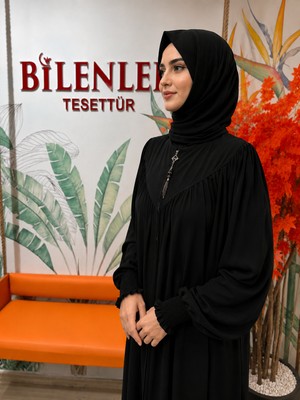 Bilenler Medine Ipeği Vera Ferace Fermuarlı 38-56 Beden Arası Uyumlu