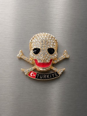 Kuru Kafa Magnet Metal Buzdolabı Magneti Türkiye Temalı Taşlı Dekoratif Magnet
