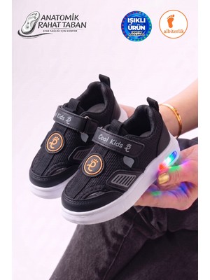 Albishoes Işıklı Fileli Çocuk Cırtlı Sneaker Sandalet - Hava Alan Yazlık Kreş Günlük Okul Sandalet